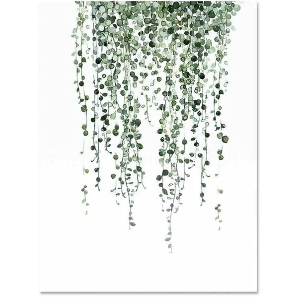 ART ZONE Trooppinen kasvi Lehdet Print Taidevedos Pohjoismainen juliste Vihreä kasvi Seinäkuvat Lastenhuone Suuri maalaus Ei kehystä