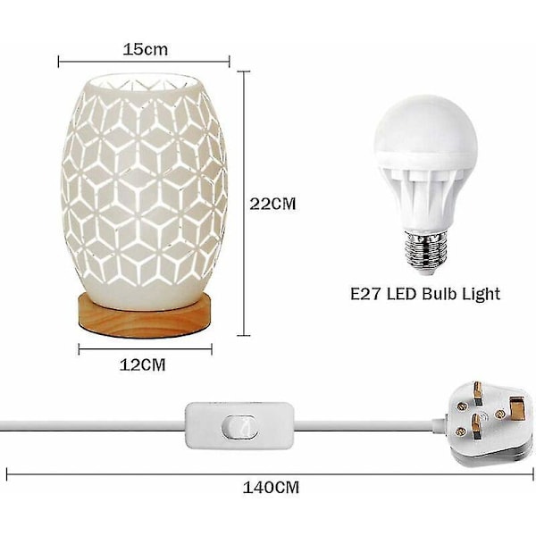 2024 Metal Lampe Form Bordlampe Sengebordslampe Træ Base Soveværelse Lampe Dekorativ Sengebordslampe Med Edison Pære Soveværelse Hjem Bryllup