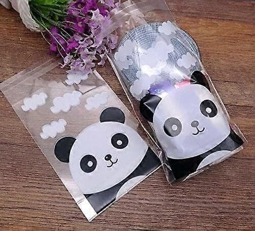 100-pack Panda-kexpåsar, godispåsar, festgåvor, förpackningspåsar (6,3 x 7,9)