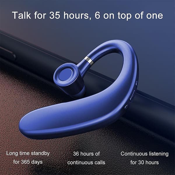 Bluetooth-headset trådløse øretelefoner håndfri headset Kompatibel med iPhone-blå