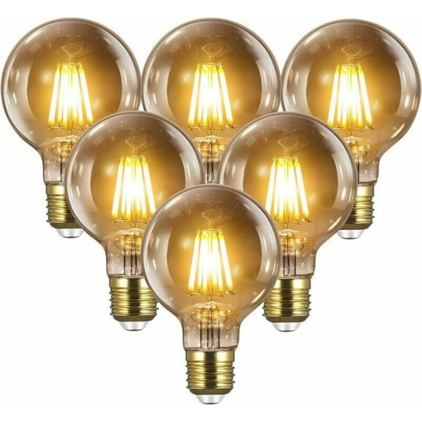 E27 Retro Edison LED-lampa-8W Retro G80 dekorativ glödlampa Restaurang Bar Light Vintage dimbar glödlampa