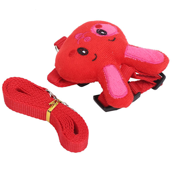Hållbar nylon husdjur kanin koppel och sele set för dragning och promenader - Röd S