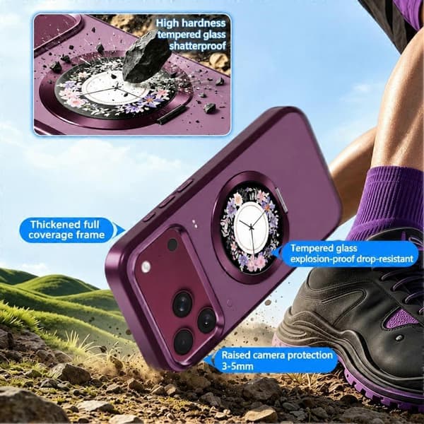 Telefondeksel med magnetisk stativ kompatibelt med iPhone 18 Pro Max HD Dynamic Wine Red for iPhone18 pro