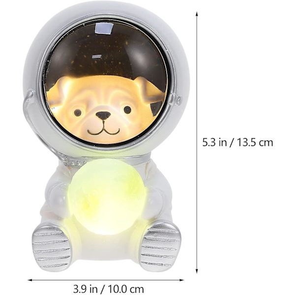 Natlampe 3D Astronaut Kæledyr Hund Holder Måne Bordlampe Børneværelse Dekoration Sengetid Lys Vuggestue Nigh