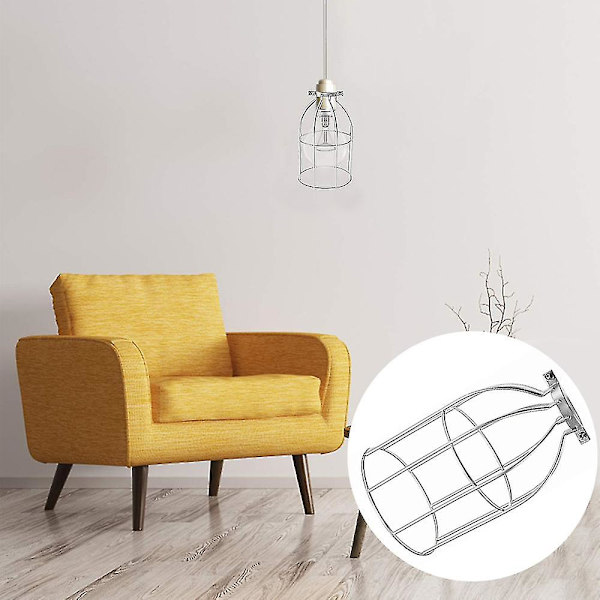 Järnkonst liten fågelbur lampskärm, R järnkonst bordslampa lampskärm（Nickel）
