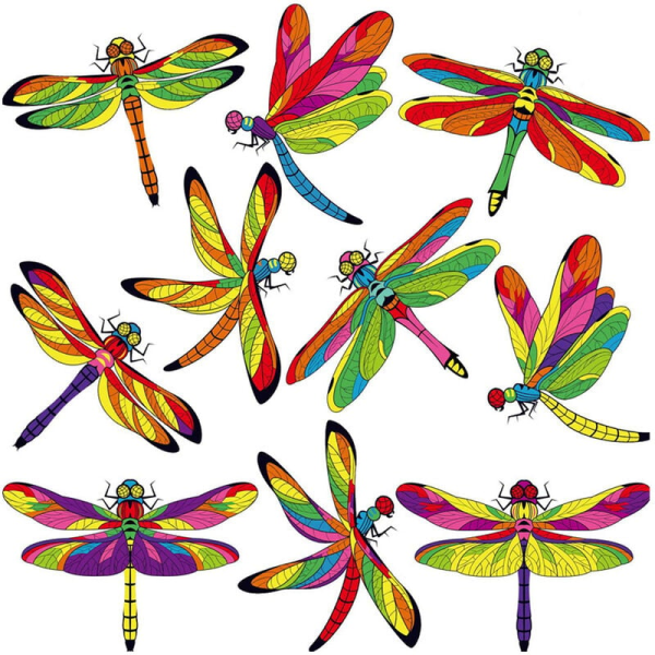 Dragonfly vinduesmærkat, elektrostatisk glasmærkat, limfri PVC vinduesfilm