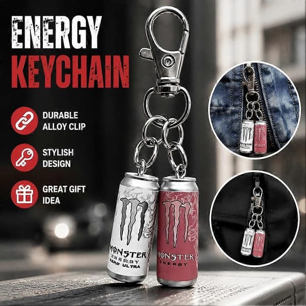 Mini-burk nyckelring hartsreplika berlock för ryggsäck 6 cm plast metall whiting
