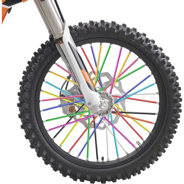 72 delar Cykelekrar Läderfälg Hjul Dekoration Wrap Cover Dekoration Skyddsrör Motorcykel Motocross Pit Dirt Bike (blandat 11 färger)