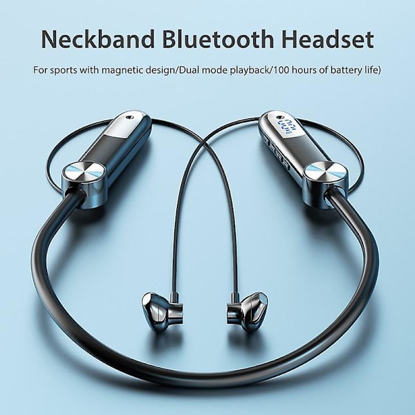 Langaton Bluetooth 5.3 magneettinen kaulapanta kuulokkeet mikrofonilla vedenpitävä urheilu korvan sisäiset kuulokkeet melunvaimennus Hifi stereo nappikuulokkeet tukevat Tf C