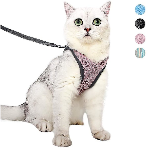 Cat Harness And Leash Set With Ultra-light Kitten Collar Soft And Comfortable Running Jacket Running Cushioning Escape-proof Suitable,pinks