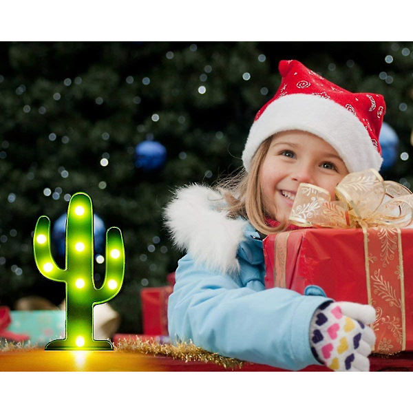 Led nattlampa Led kaktusljus bordslampa ljus för barns rum sovrum present fest E dekorationer grön