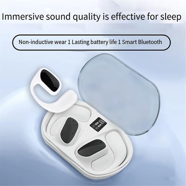 Air Conduction Earphone Hanging Ear Bluetooth Headset Bluetooth 5.3 Trådløst Headset Trådløs Oplader Earphone Hvid（Hvid）
