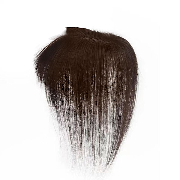 Exquisite Women's Hair Topper T-formad lugg Äkta människohårbit för naturlig hårfäste och vacker transformation 240253（Svart）