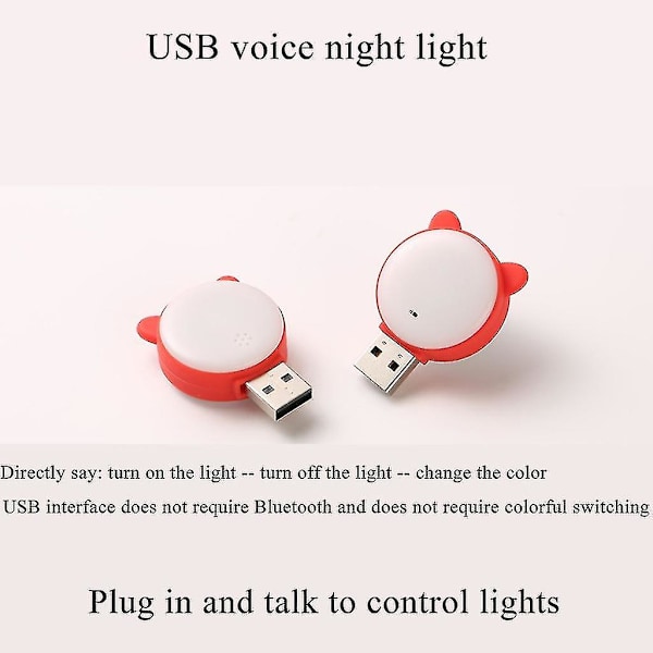 Usb stemmestyrt universell dekorativ lampe hjemmefest LED atmosfærelys