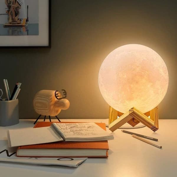 Fuldmånelampe 3d Led Nattelys Dæmpbar Touch Control Lysstyrke Usb-opladning
