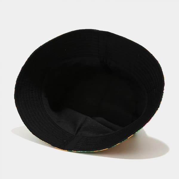 Shxx Aveki Packable Reversible Black Printed Fisherman Bucket Sun Hat, Many Patterns Xq-mz541