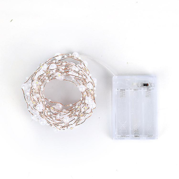 Ocean Pearl Beads String Lights, 2m 20 Led Lys Batteridrevet Til Bryllup, Fødselsdagsfester Diy Hjem Mantel-2m