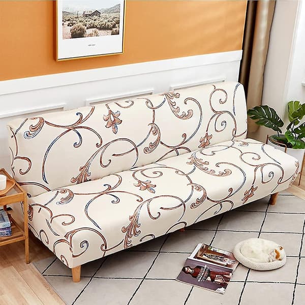 Soffaöverdrag utan armstöd stretch armlös soffa överkast 2-sits soffa överdrag