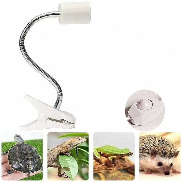 Skildpaddevarmelampe, terrariumlampe med stativ, krybdyrlampe, skildpaddevarmelampe (pære medfølger ikke)