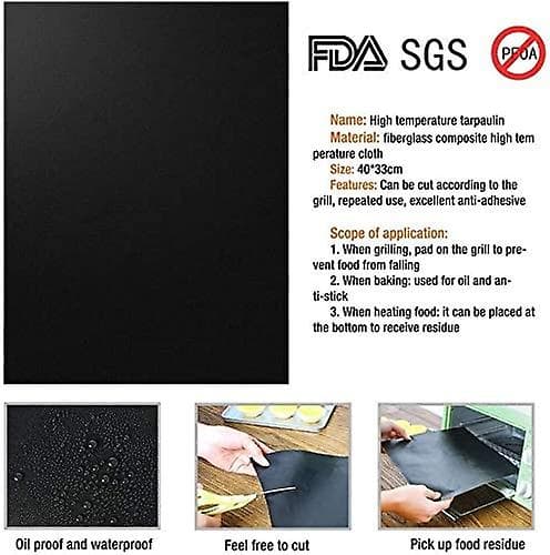 Grillmatte for gassgrill 50x40 sett med 6, grillmatte for grill, grillmatte for grill