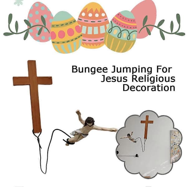 Bungee-hoppande Jesus - Påskdekorationer Religiösa högtidspresenter