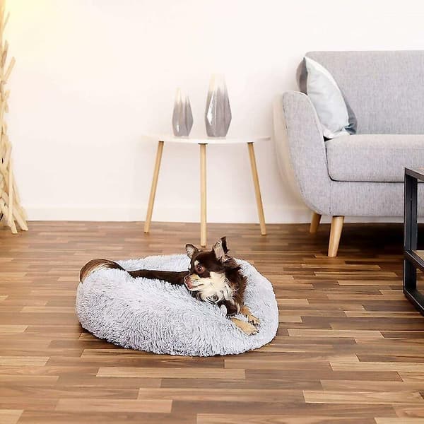 Rund hundkorg kattkudde munkkorg 50 cm (m) Ljusgrå