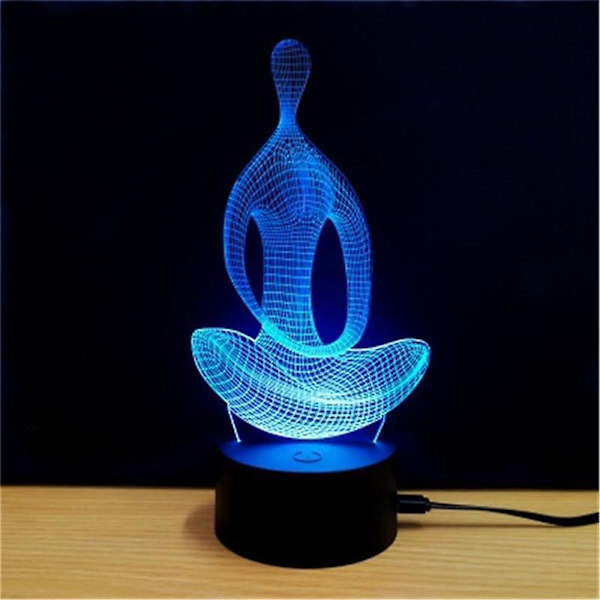 Glitrende kreativ sport 3D LED-lampe oppladbar RGB-belysning nattlys gaver