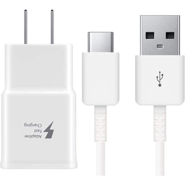 Adaptiv Fast Wall Charger Adapter Med USB Typ C kabelsladd Kompatibel med Samsung Galaxy S10 S10e / S9 / S9+ / S8 / S8 Plus/active/note