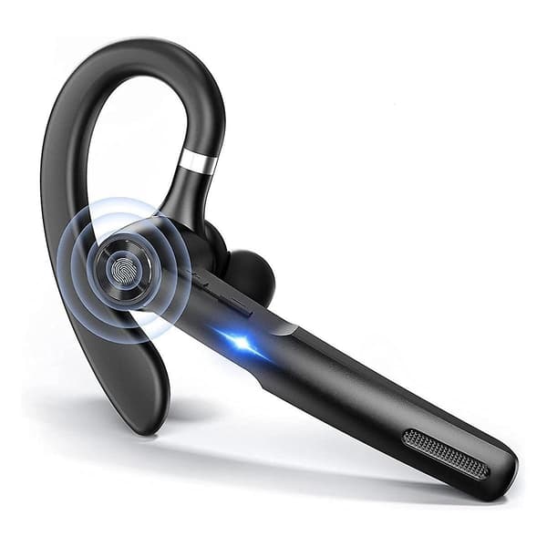 Bluetooth-headset trådløse øretelefoner med støydempende mikrofon for lastebilsjåfør datamaskin kjøring møte（svart）