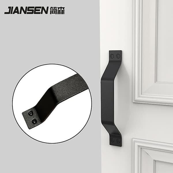 22*3*5cm Solid Stål Dørhåndtak Svart Låvedørhåndtak