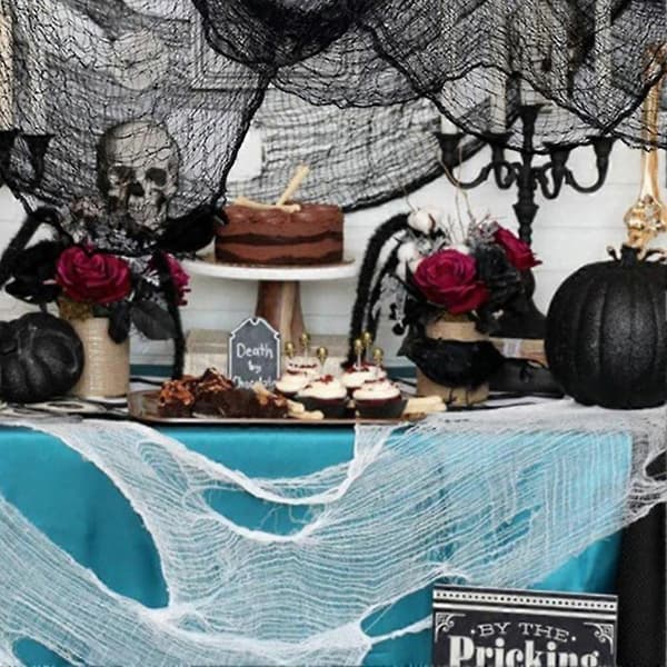 Plast Falskt Spindelnät Elastiskt Halloween Dekor Tillbehör Bomull Flexibelt Orange