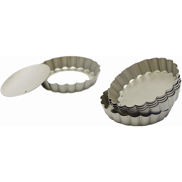 6 stk. Gyldne 10cm*2cm Runde Live Bottom Chrysanthemum Non-stick Kageform | Kageform