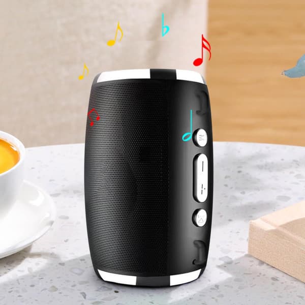 Rea Ny utsökt cylindrisk bärbar bas Bluetooth-högtalare Färgglada lampor Cool presentljud