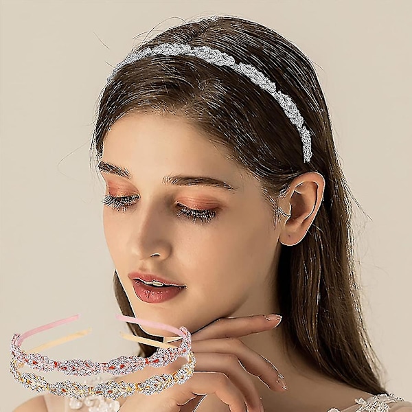 Blommig design strass kristall bröllop diadem brud huvudbonader enkel design brud diadem