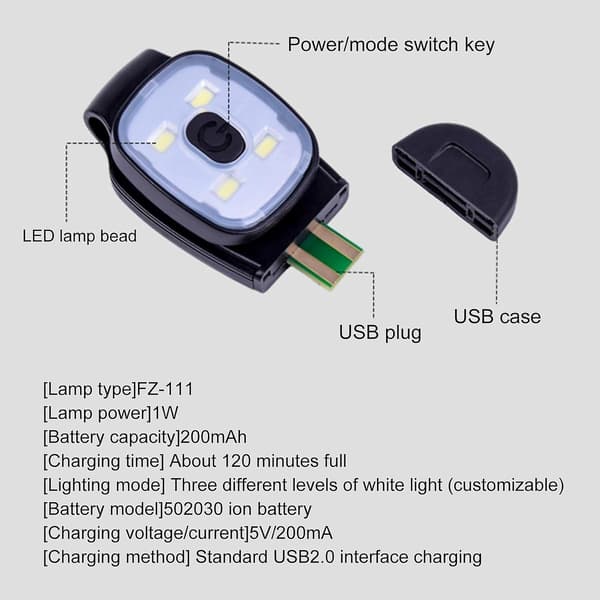 Løpeklipslys for løpere (4 stk.) - LED-klipslys for nattløping