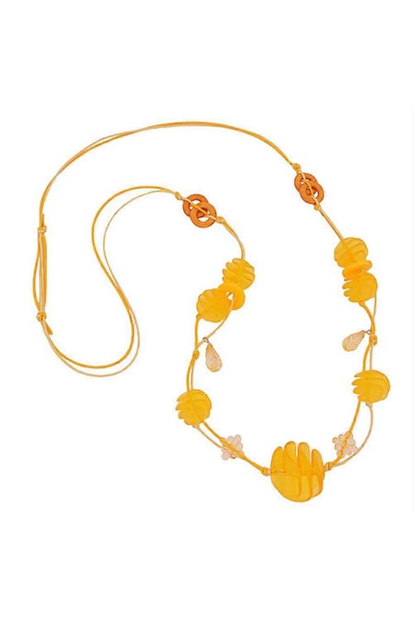 Halsband Gul Spiral Pärlor Snöre - Gl01070