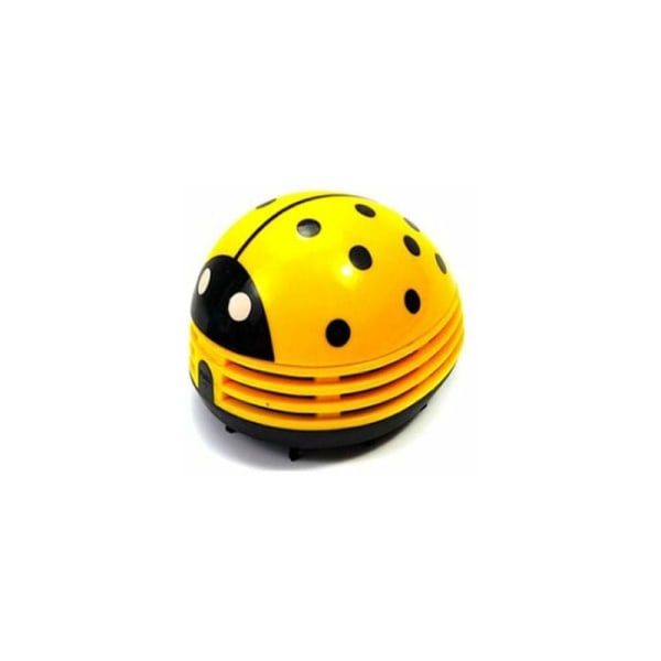 Bærbar mini håndstøvsuger Trådløs kontoraffaldsfejemaskine Skrivebordsstøvsuger Cute Bug Ladybug Batteridrevet Gul