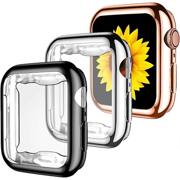 3-pack Kompatibelt med Apple Watch-fodral 42 mm, Fullt Skyddande Skärmskyddsfodral HD Ultratunt Omslag Kompatibelt med iWatch Serie 3/2/1 Stötfångare