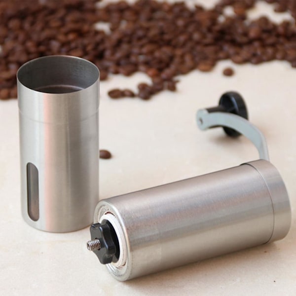 Silver Kaffeekvarn Mini Handgjord Rostfritt Stål Kaffebönor Ryggrad Kvarn Kvarn Köksredskap Crocus Vässare