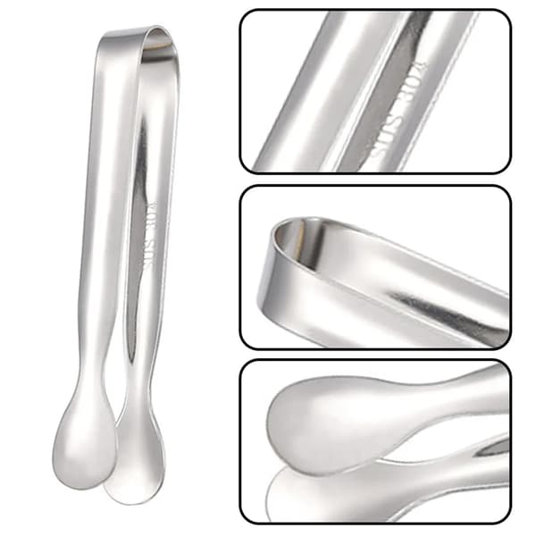 Godisbar tänger, rostfritt stål istång set godistänger mini serveringstänger för bröllopsfest, silver