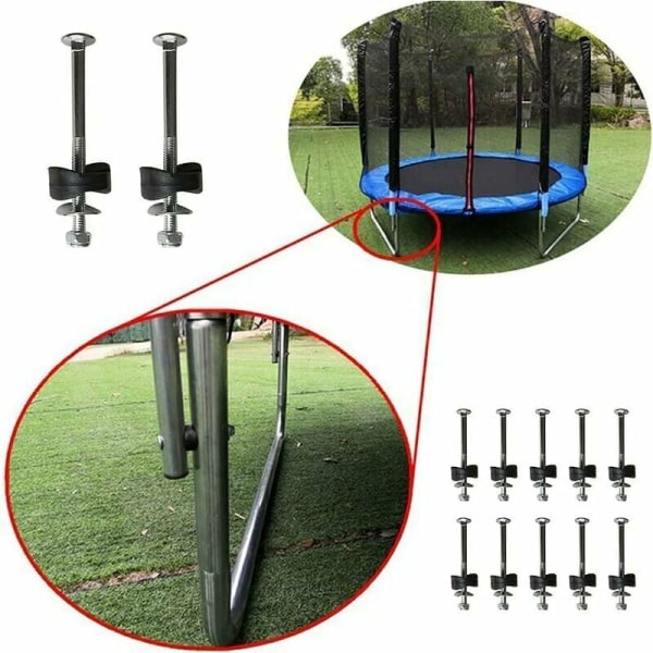 med skruer til fastgørelse af trampolinen - erstatningstilbehør til trampolin, sæt med 12 trampolinafstandsstykker