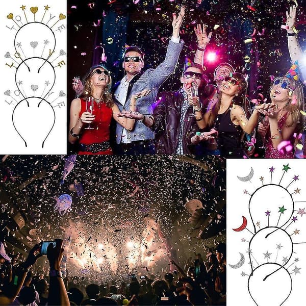 Glitter Pannebånd Søt Måne Stjerne Hjerte Hårbøyle Hodeplagg Bursdagsfest Krone Tiara Hodeplagg