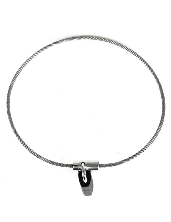 Halsband med vajer och hänglås