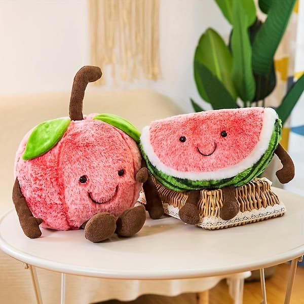 Cartoon Cherry Expression Plush Pillow Fruit Watermelon Doll Simulation Doll Batch（Cherry）