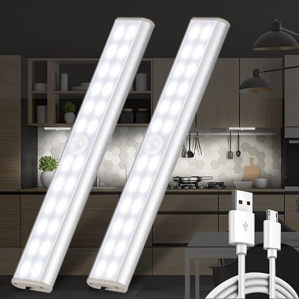 Skåpsbelysning Rörelsesensor, 24 Leds Usb Uppladdningsbar Garderobslampa Present