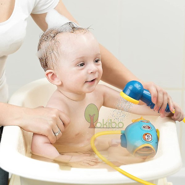 Baby badelegetøj til børn ubåd brusebad legetøj vand legetøj spray vand legetøj til børn baby brusebad sæt badekar legetøj baby vand legetøj（gul）