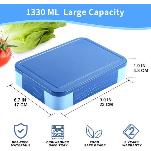 Barnematboks, Matboks - 1300ML BPA-fri Bento-boks med 5 rom