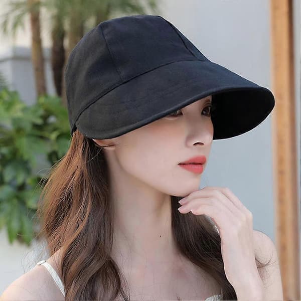 Vegansk solhatt - brett brätte, UPF-skydd, fiskarstil black