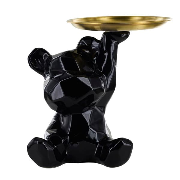 Statue - Home Deco Factory - Bamse - Nipsbakke - Sort