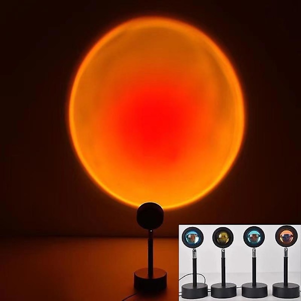 16 farver app solnedgang projektor lampe regnbue atmosfære led natlys til hjem soveværelse kaffe shop baggrund led lampe（Ingen support hylde2）